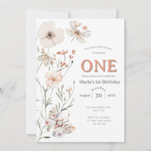 Boho Wildblume Floral Baby Birthday Einladung