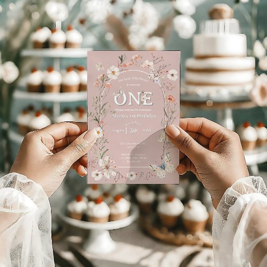 Boho Wildblume Floral Baby Birthday Einladung