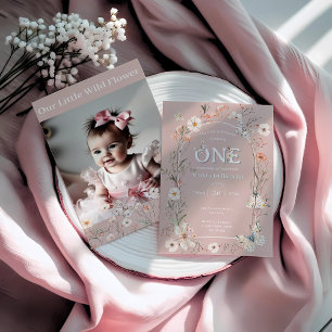 Boho Wildblume Floral Baby Birthday Einladung