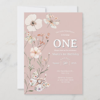 Boho Wildblume Floral Baby Birthday Einladung