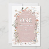 Boho Wildblume Floral Baby Birthday Einladung (Vorderseite)