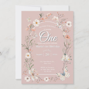 Boho Wildblume Floral Baby Birthday Einladung