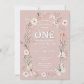 Boho Wildblume Floral Baby Birthday Einladung (Vorderseite)