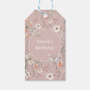 Boho Wildblume Floral Baby Birthday Geschenkanhänger