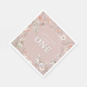 Boho Wildblume Floral Baby Birthday Serviette (Ecke)