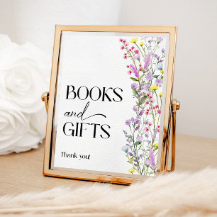 Boho Wildblume Floral Baby Duschbücher und Geschen Poster