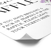 Boho Wildblume Floral Baby Dusche Windelwanne Raff Poster (Ecke)