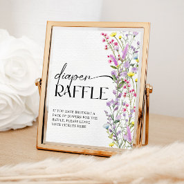Boho Wildblume Floral Baby Dusche Windelwanne Raff Poster