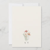 Boho Wildblume Floral Beige Wedding Einladung (Rückseite)