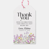 Boho Wildblume Floral Brautparty Bevorzugung Geschenkanhänger (Rückseite)