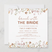 Boho Wildblume Floral Brautparty Brunch Einladung (Vorderseite)