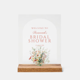 Boho Wildblume Floral Brautparty Willkommen Acrylschild