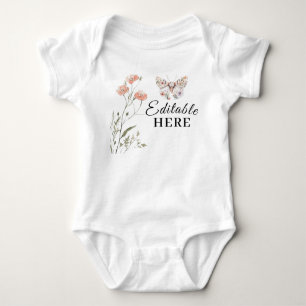 Boho Wildblume Floral Butterfly Baby Strampler