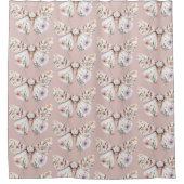 Boho Wildblume Floral Butterfly Duschvorhang (Vorderseite)