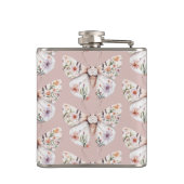 Boho Wildblume Floral Butterfly Flachmann (Rückseite)