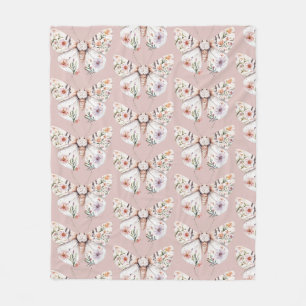 Boho Wildblume Floral Butterfly Fleecedecke