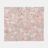 Boho Wildblume Floral Butterfly Fleecedecke (Vorderseite (Horizontal))