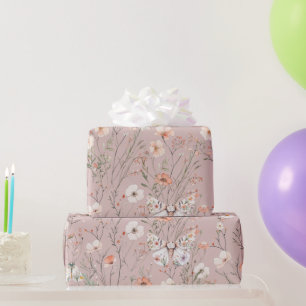 Boho Wildblume Floral Butterfly Geschenkpapier