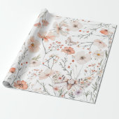 Boho Wildblume Floral Butterfly Geschenkpapier (Ungerollt)