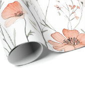 Boho Wildblume Floral Butterfly Geschenkpapier (Rolleneckpunkt)