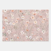 Boho Wildblume Floral Butterfly Geschenkpapier Set (Vorderseite)