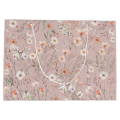 Boho Wildblume Floral Butterfly Große Geschenktüte (Rückseite)