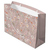 Boho Wildblume Floral Butterfly Große Geschenktüte (Rückseite Schrägansicht)