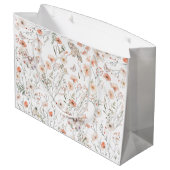 Boho Wildblume Floral Butterfly Große Geschenktüte (Rückseite Schrägansicht)