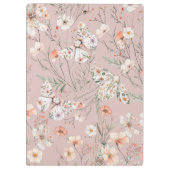 Boho Wildblume Floral Butterfly Klemmbrett (Rückseite)