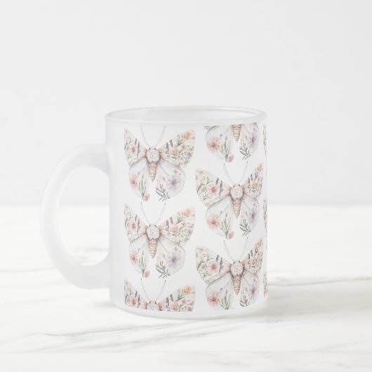 Boho Wildblume Floral Butterfly Mattglastasse (Links)