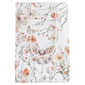 Boho Wildblume Floral Butterfly Mittlere Geschenktüte (Rückseite)