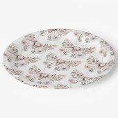 Boho Wildblume Floral Butterfly Pappteller (Schrägansicht)