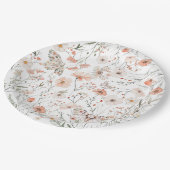 Boho Wildblume Floral Butterfly Pappteller (Schrägansicht)
