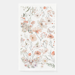 Boho Wildblume Floral Butterfly Serviette