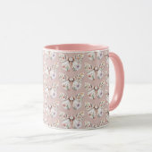 Boho Wildblume Floral Butterfly Tasse (VorderseiteRechts)