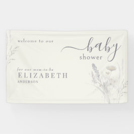Boho Wildblume Floral Cream Baby Dusche Banner
