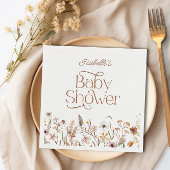 Boho Wildblume Floral Girl Babyduschpapier Serviette