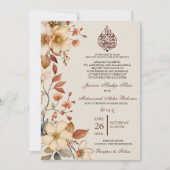 Boho Wildblume Floral Muslim Wedding Nikah Einladung (Vorderseite)