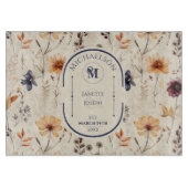 Boho Wildblume Floral Personalisiert Wedding Gesch Schneidebrett (Vorderseite)