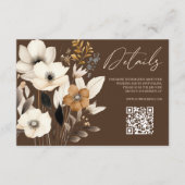 Boho Wildblume Floral QR Code Hochzeitdetails Begleitkarte (Vorderseite)