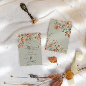 Boho Wildblume Floral Sage Green Baby Dusche Einladung