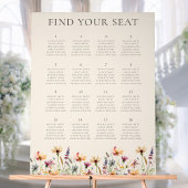 Boho Wildblume Floral Wedding Chart Acrylschild