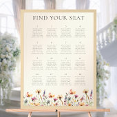 Boho Wildblume Floral Wedding Chart Poster