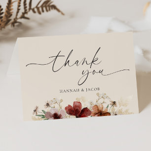 Boho Wildblume Floral Wedding Dankeskarte