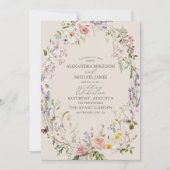 Boho Wildblume Floral Wedding Einladung (Vorderseite)