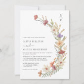 Boho Wildblume Floral Wedding Einladung (Vorderseite)