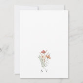 Boho Wildblume Floral Wedding Einladung (Rückseite)