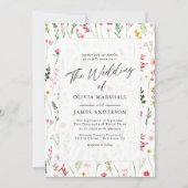Boho Wildblume Floral Wedding Einladung (Vorderseite)