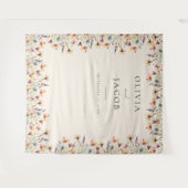 Boho Wildblume Floral Wedding Foto Hintergrund Wandteppich (Vorderseite (Horizontal))