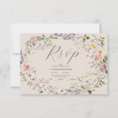 Boho Wildblume Floral Wedding RSVP Karte (Vorderseite)